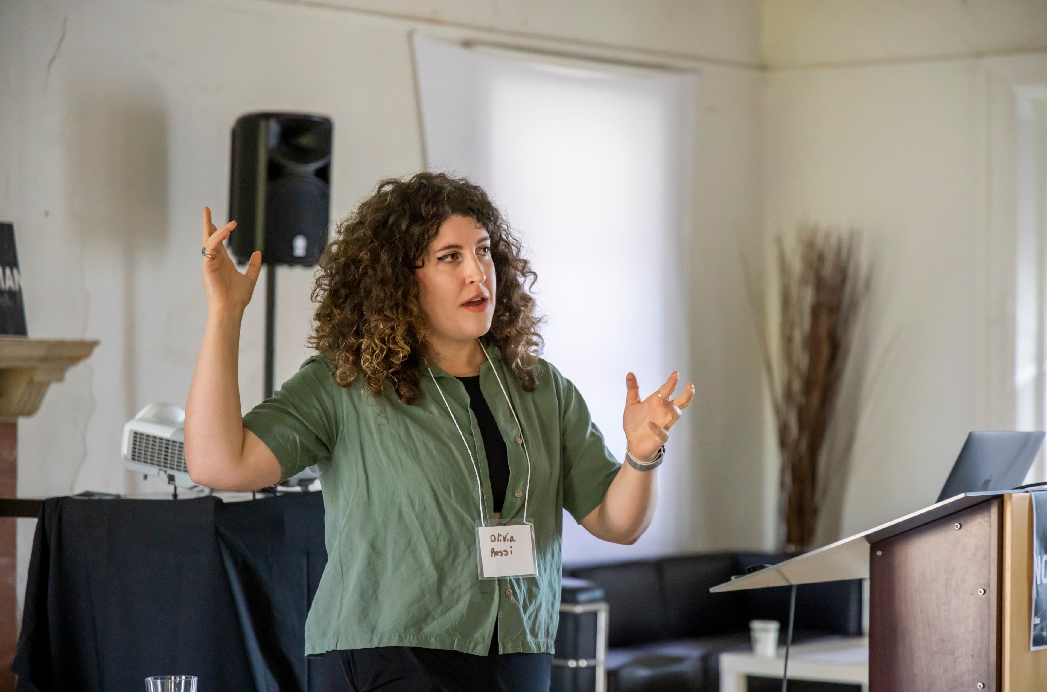 Olivia Rossi speaking at an event